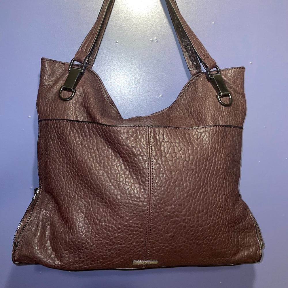Vince Camuto Dark Brown Textured Tote